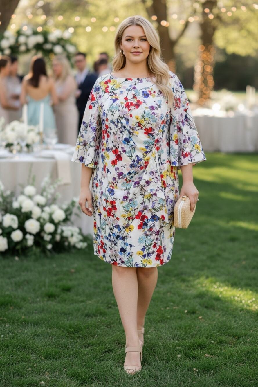 NWT ADRIANNA PAPELL DRESS 18W WEDDING GUEST COCKTAIL GARDEN PARTY FLORAL PLUS